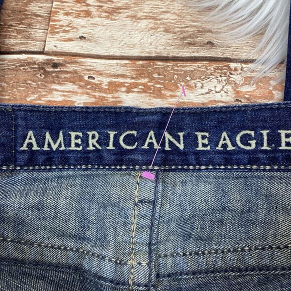 American Eagle Jeans Men's 29x30 Low Rise Boot Cut Wide Distressed Y2K Vintage - Picture 4 of 6
